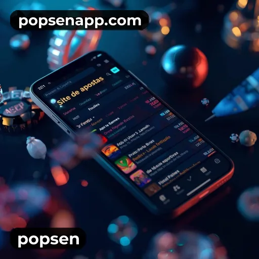 App popsen para iOS e Android — interface mobile, login biométrico e PIX integrado